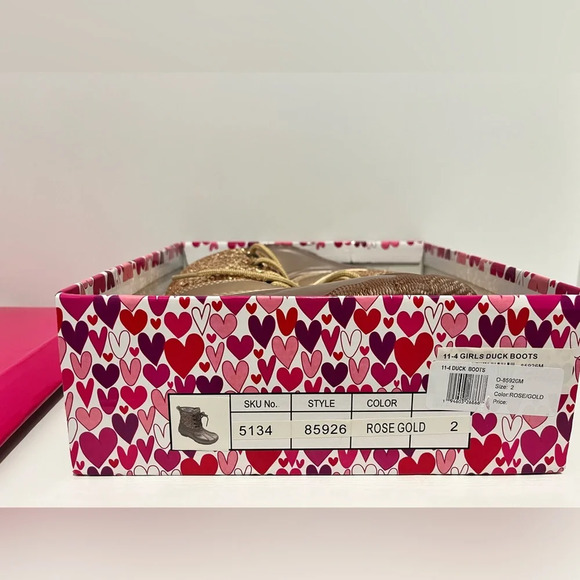 JOSMO Girls Rose Gold Glitter Duck Boots size 2 - Picture 11 of 15